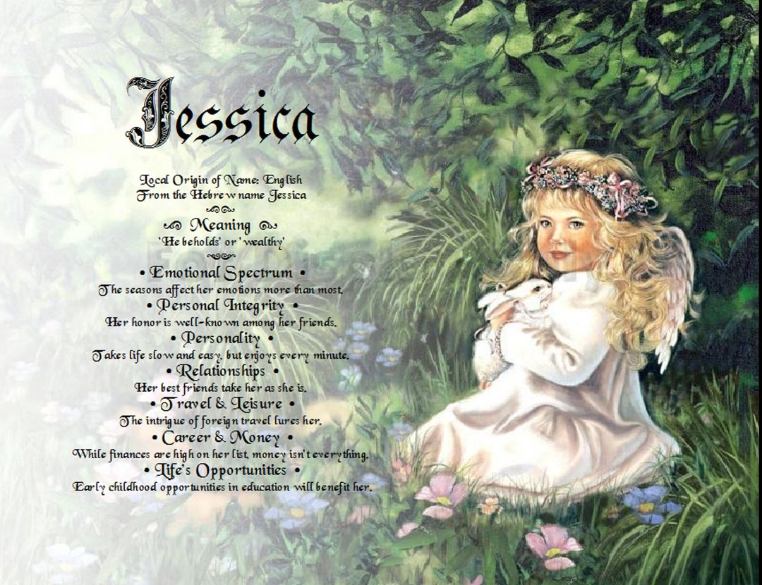 Name Meanings Art Personalized by Thenamestore Angel Girl Etsy