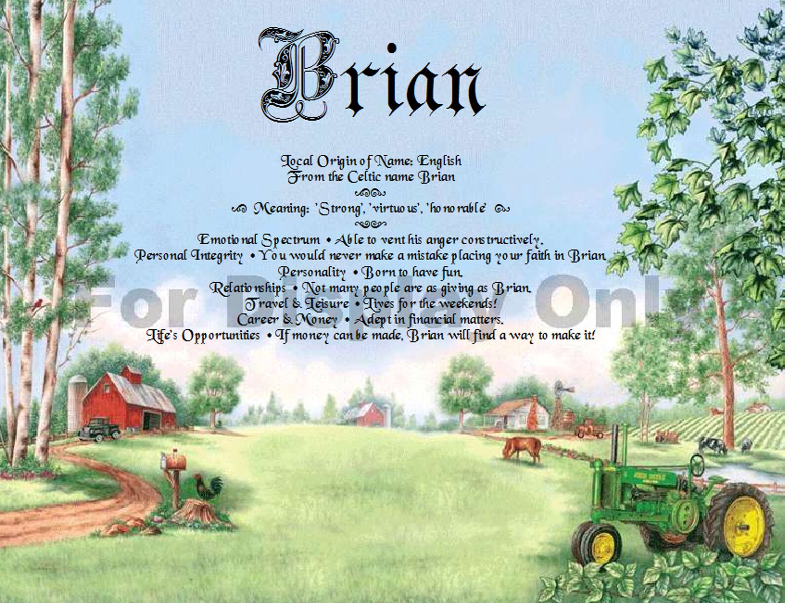 Name Meanings Art Personalized by Thenamestore Heartland Etsy