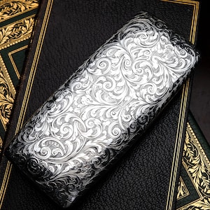 Antique Victorian Solid Sterling Silver Cigar Cheroot Case - Nathaniel Mills 1842