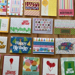 Variety Birthday 5-25 Card Pack, Choice of Card Quantity, Handmade Card Birthday Card Set