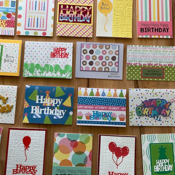 Variety Birthday 5-20 Card Pack, Choice of Card Quantity, Handmade Card Birthday Card Set