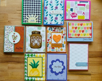 Handmade 10 Card Set: Variety Occasion Cards, Summer Theme