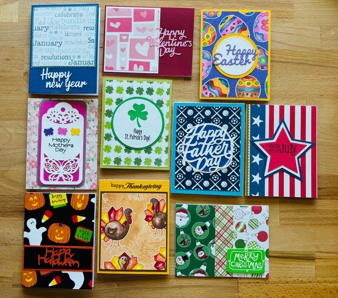 All Holiday 10 Card Set: Unique Handmade Greeting Cards - Etsy