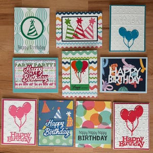 10 Cards Birthday Pack, Variety Birthday Card Set, Includes 10 Unique Cards