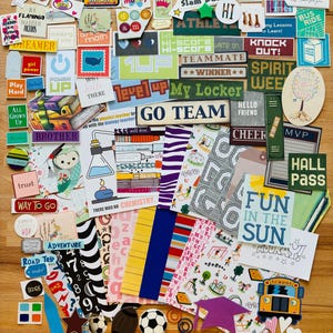 100 School Ephemera Pack, Scrapbook Paper Pack, Includes 100 Pieces, Junk Journaling, Scrapbooking Supplies