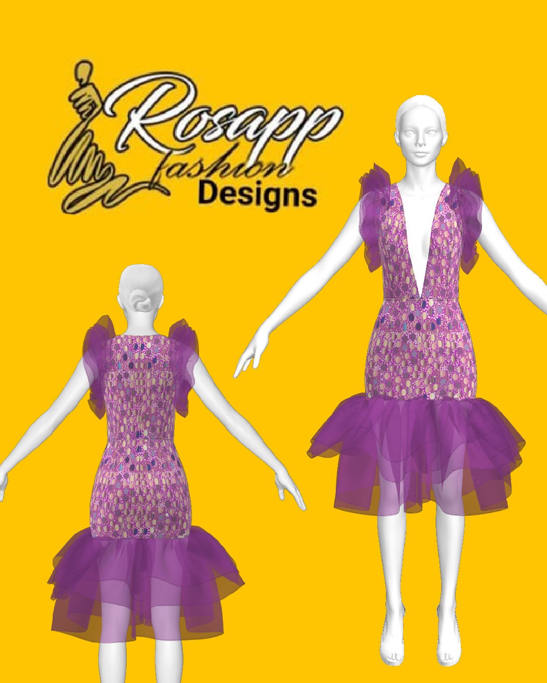 Confidence Sewing Pattern for Women Dress/flounce Sleeve/v-neckline ...