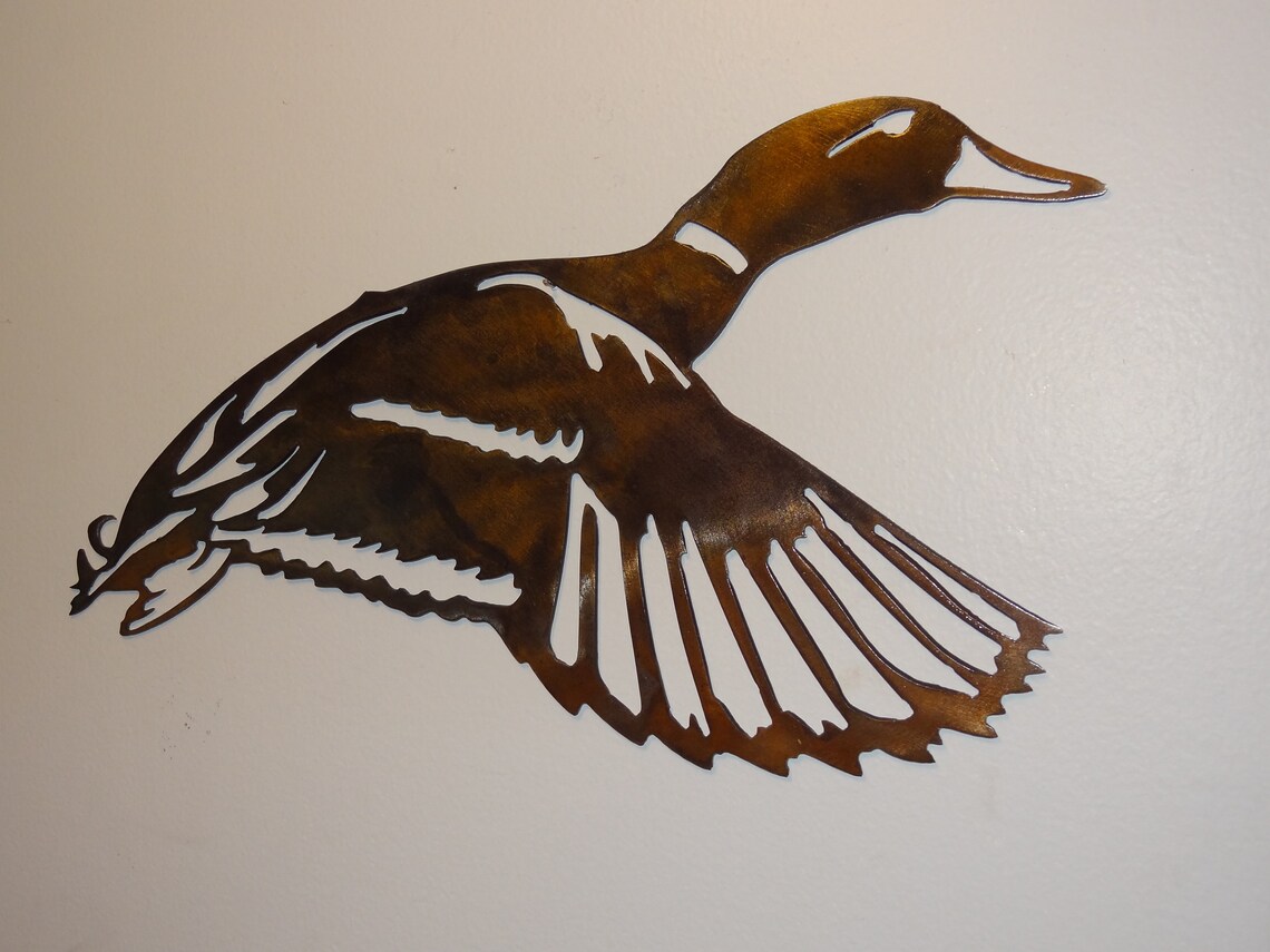 Lone Mallard Duck Metal Art Etsy