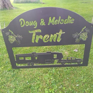 Metal RV Camping Address Sign: Personalized Campsite Decor