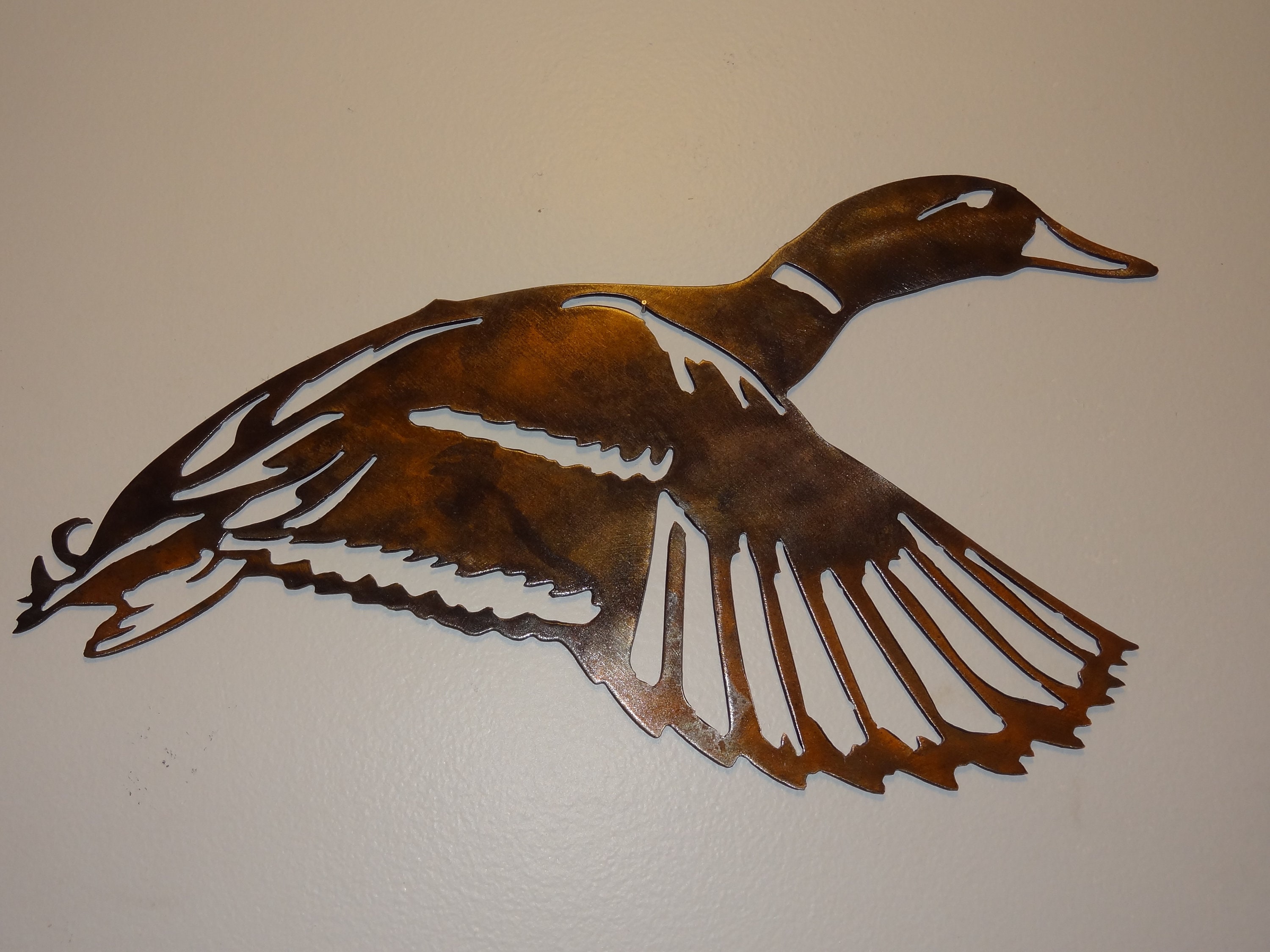 Mallard Duck Set Metal Art Mallards Flying Etsy