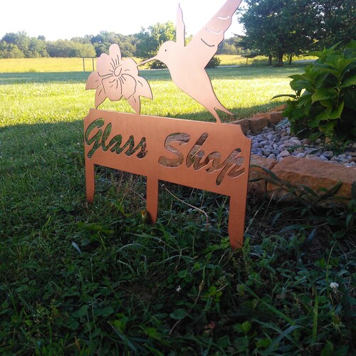 Hummingbird address sign stake address sign yard shops house numbers stake sign