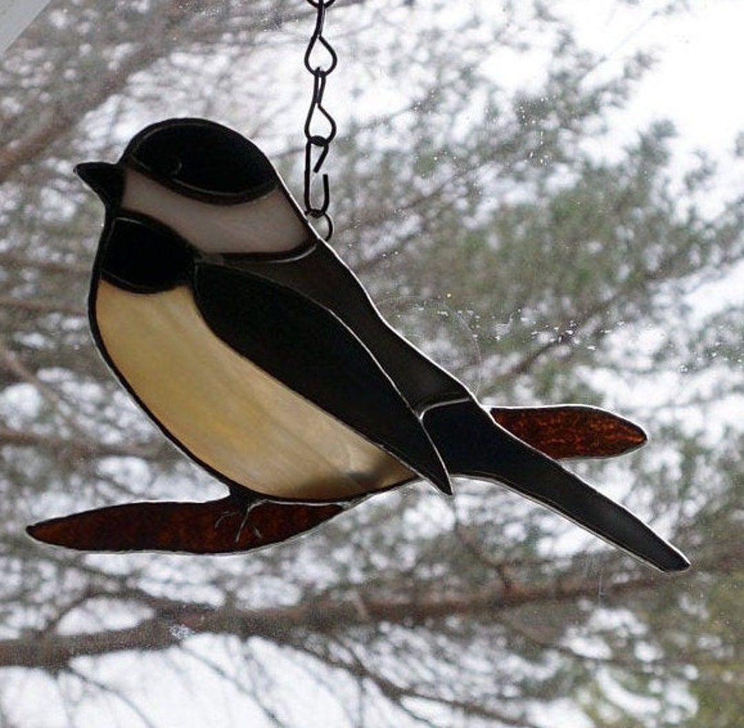 Stained Glass Chickadee Stained Glass Chickadee Suncatcher Stained