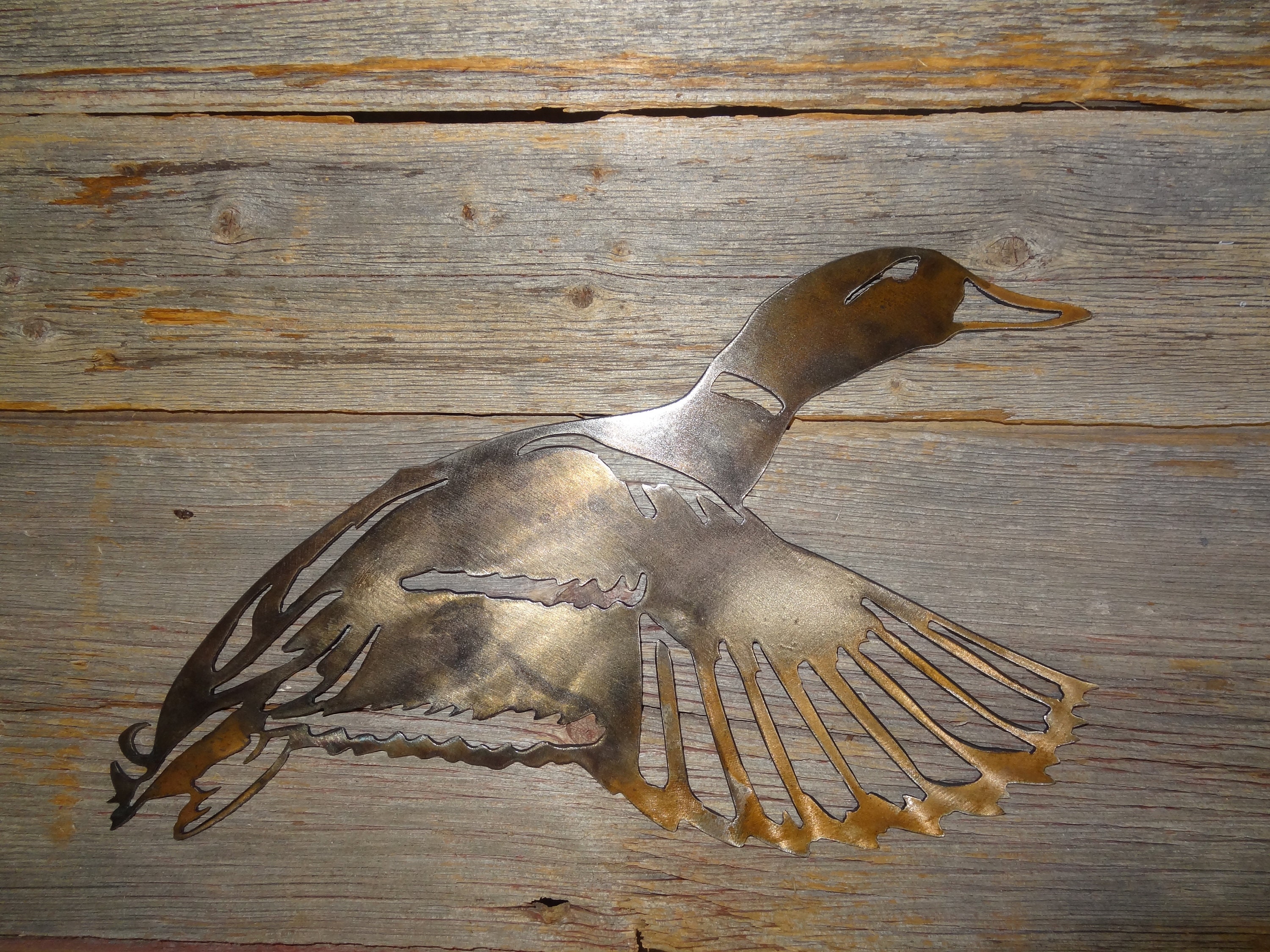 Lone Mallard Duck Metal Art Etsy