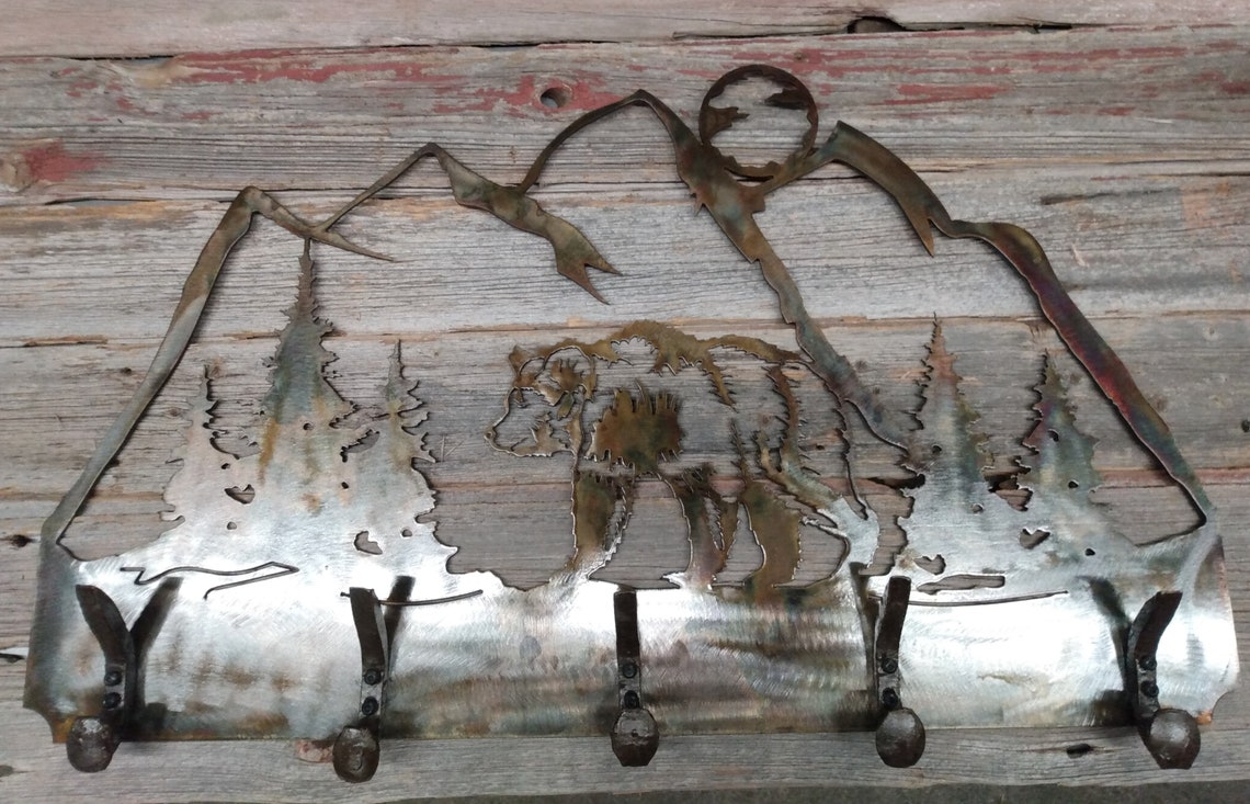 Majestic Grizzly Bear Coat Rack Grizzly Bear Scene Grizzly Etsy
