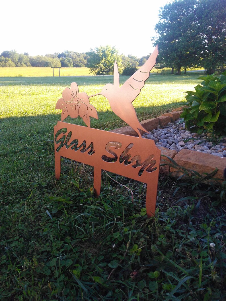 Hummingbird address sign stake address sign yard shops house numbers stake sign