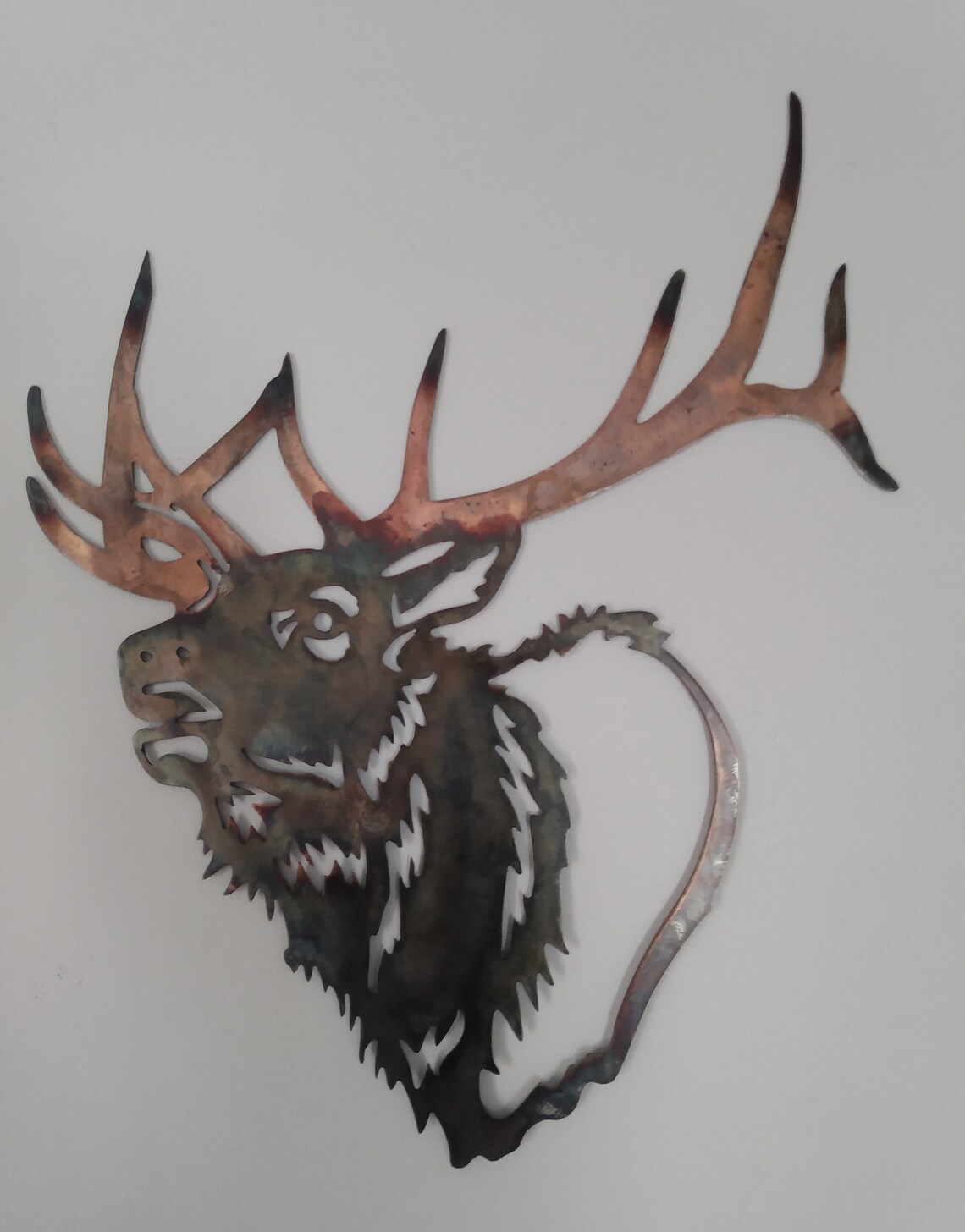 Bull Elk Bugling Shoulder Mount Bull Elk Metal Art Etsy