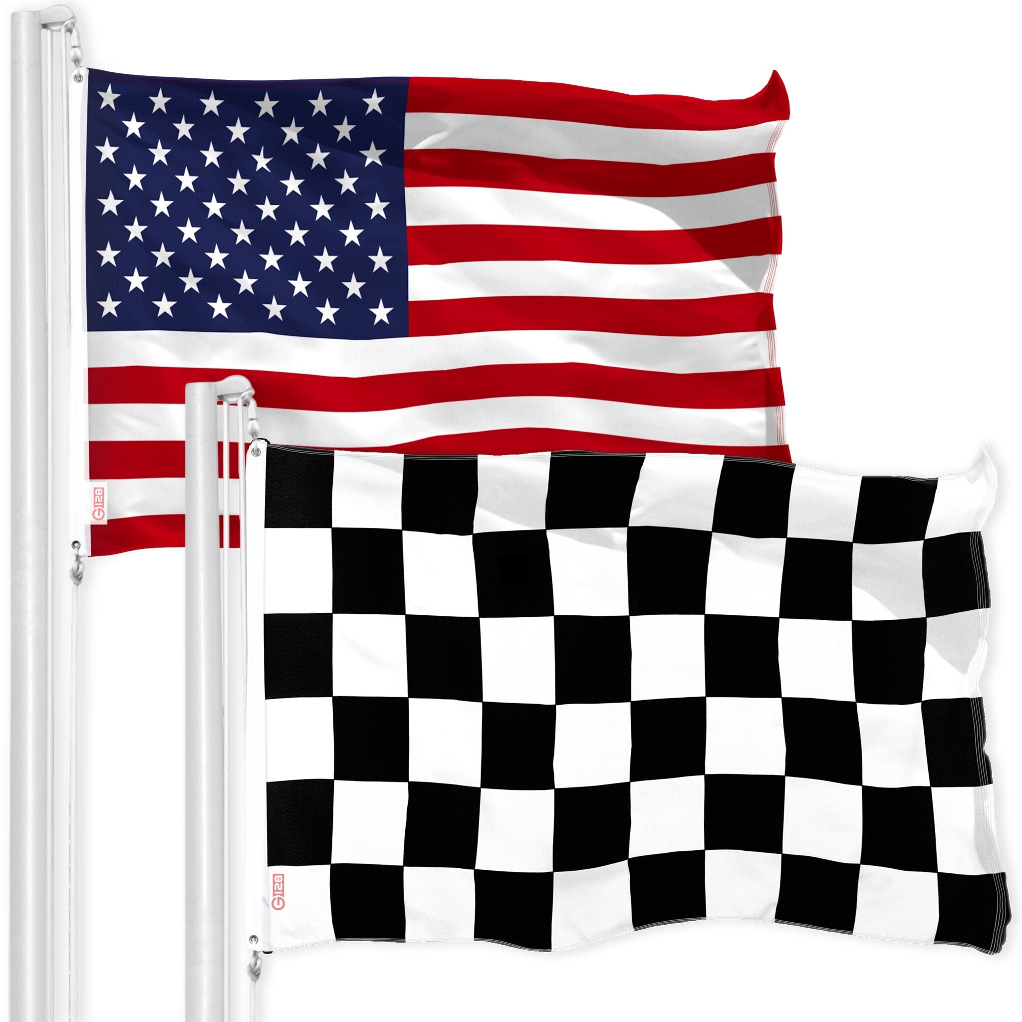 USA Flag & Checkered Flag Set: 3x5 Ft 150D Polyester, Brass Grommets - Etsy