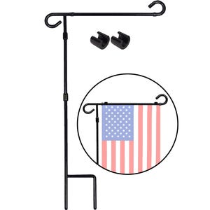 Garden Flag Stand Flagpole Black Wrought Iron 35.98&quot; H x 15.75&quot; W (1 Pack)