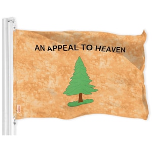G128 An Appeal to Heaven Tea-Stained Flag | 3x5 Ft | LiteWeave Pro Series Printed 300D Polyester | Historical Flag, Indoor/Outdoor, Vibrant
