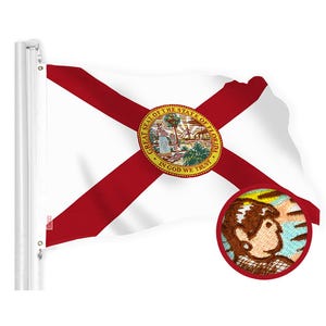 Embroidered Florida State Flag: 2.5x4 Ft, Heavy Duty Spun Polyester