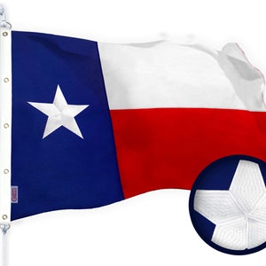 Embroidered Texas State Flag: Heavy Duty Spun Polyester, 8x12 Ft