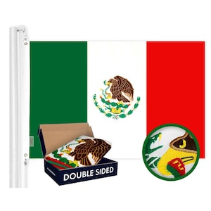 Mexico (Mexican) Flag 210D Embroidered Polyester 3x5 Ft - Double Sided 2ply