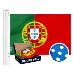 Embroidered Portugal Flag: 3x5 ft, Double Sided, Heavy Duty Polyester