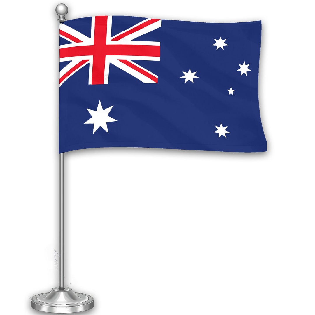 G128 Australia Australian Deluxe Desk Flag Set | 8.5x5.5 in | Printed ...
