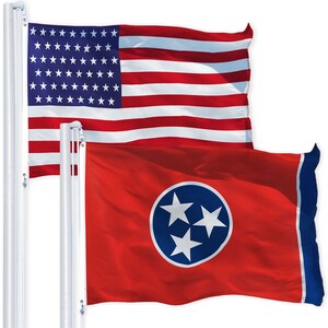 USA & Tennessee State Flag Combo Pack: 3x5 Ft Printed Polyester