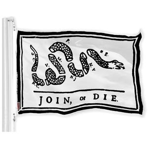 Join or Die Flag: 3x5 FT, 150d Polyester, Brass Grommets