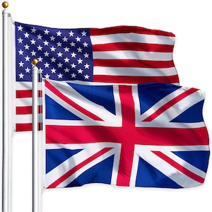 USA & UK Flag Combo Pack: 3x5 Ft Printed Polyester Flags