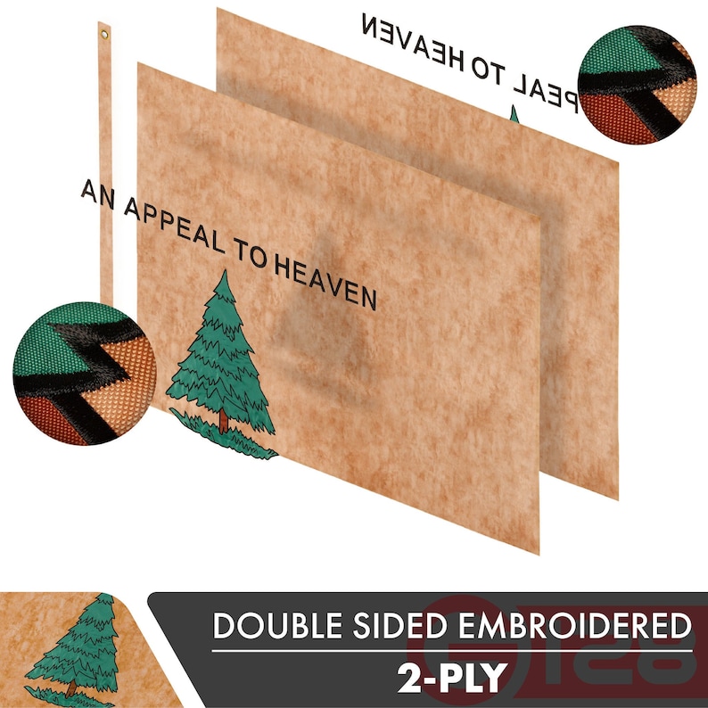 G128 An Appeal to Heaven Tea-Stained Flag | 3x5 Ft | Double ToughWeave Series Double Sided Embroidered 420D Polyester | Historical Flag,