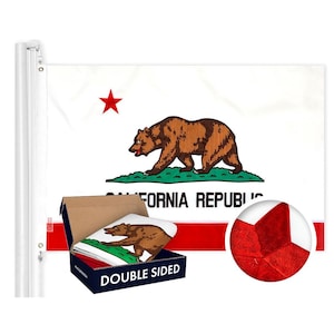 California State Flag 210D Embroidered Polyester 3x5 Ft - Double Sided 3ply