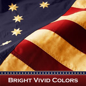 G128 Bennington Tea-Stained Flag | 2.5x4 Ft | Pole Sleeve Embroidered 420D Polyester - Embroidered Stars, Sewn Stripes, Brass Grommets,