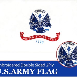 Embroidered U.S. Army Flag: Double-Sided 2x3 ft, Heavy Duty