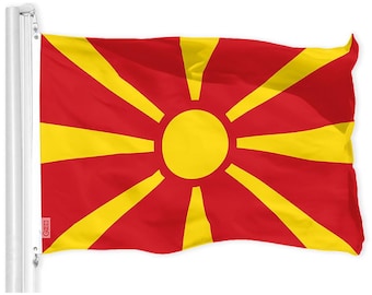 Macedonian Flag 3x5 Ft: Vibrant 150D Polyester, Brass Grommets