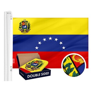 Embroidered Venezuelan Flag: 3x5 Ft Double ToughWeave 210D Poly