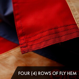 Tea Stained American Flag: Embroidered Stars, 6x10 Ft Polyester immagine 5