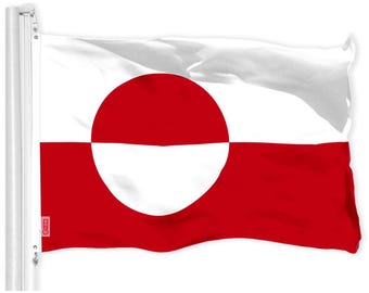 Greenland Flag 3x5 Ft: Vibrant 150D Polyester, Brass Grommets