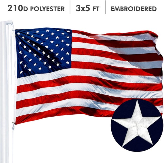  G128 American USA Flag, 3x5 Ft, LiteWeave Pro Series Printed  150D Polyester