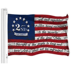 2nd Amendment American Flag 3x5 Ft: Heavy Duty 150D Polyester