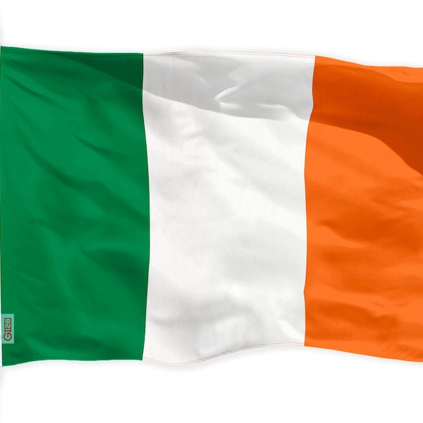 G128 Ireland Irish Flag | 2x3 Ft | LiteWeave Pro Series Printed 150D Polyester | Country Flag, Indoor/Outdoor, Vibrant Colors, Brass