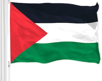 G128 Palestine Palestinian Flag | 3x5 feet | Printed 150d – Indoor/Outdoor, Vibrant Colors, Brass Grommets, Quality Polyester