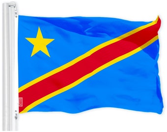 G128 Democratic Republic of the Congo Flag | 3x5 Ft | LiteWeave Pro Series Printed 150D Poly | Country Flag, Indoor/Outdoor, Vibrant