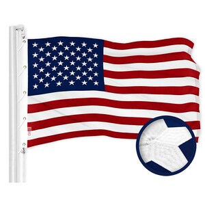Embroidered Stars USA Flag: Sewn Stripes, 600D Polyester (10x19 Ft)