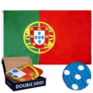 Embroidered Portugal Flag: 3x5 ft, Double Sided, Heavy Duty Polyester