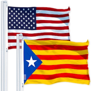 USA & Blue Estelada Flag Combo: 3x5 Ft Printed Polyester