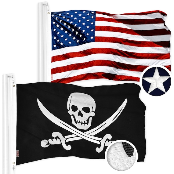 FlagSource - Jolly Roger 3x5' Nylon Pirate Flag - Proudly Made in USA
