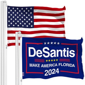 USA Flag & DeSantis &#39;Make America Florida&#39; Flag Combo (3x5 Ft)