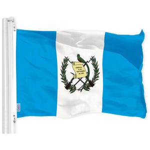 G128 Guatemala Guatemalan Flag | 3x5 feet | Printed 150d – Indoor/Outdoor, Vibrant Colors, Brass Grommets, Quality Polyester, Much