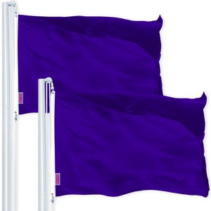 Violet Flag 2x3 Ft: 150D Polyester, Brass Grommets - 2 Pack